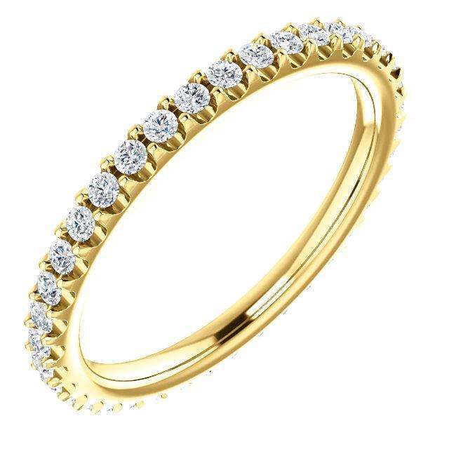 Full Eternity Wedding Band with 1.50 TCW Round Cut Moissanite