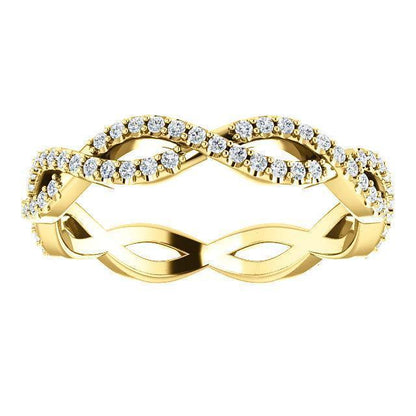 Twisted Wedding Band with 0.40 TCW Round Cut Moissanite
