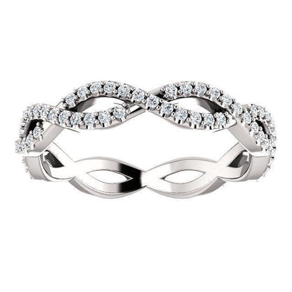 Twisted Wedding Band with 0.40 TCW Round Cut Moissanite