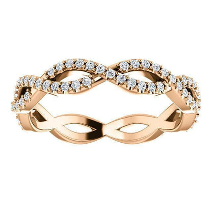 Twisted Wedding Band with 0.40 TCW Round Cut Moissanite