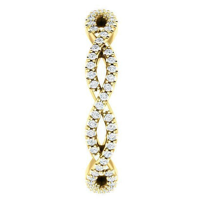 Twisted Wedding Band with 0.40 TCW Round Cut Moissanite