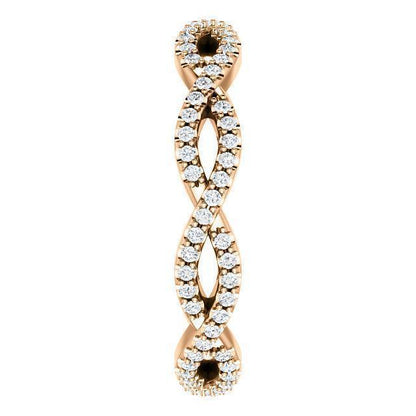 Twisted Wedding Band with 0.40 TCW Round Cut Moissanite