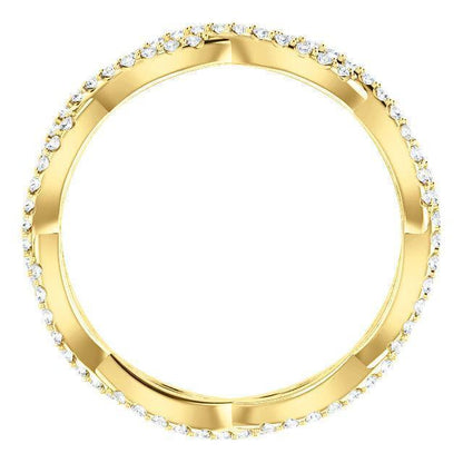 Twisted Wedding Band with 0.40 TCW Round Cut Moissanite