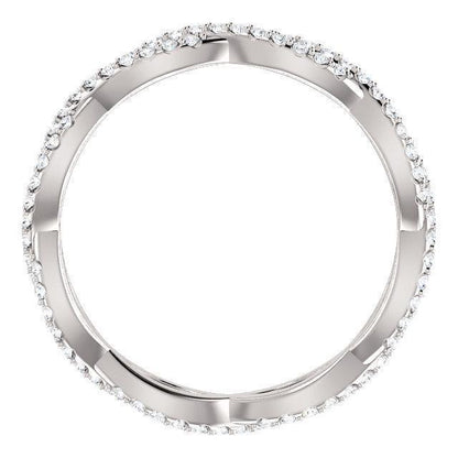 Twisted Wedding Band with 0.40 TCW Round Cut Moissanite