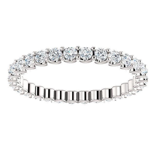 Full Eternity Wedding Band with 0.90 TCW Round Cut Moissanite