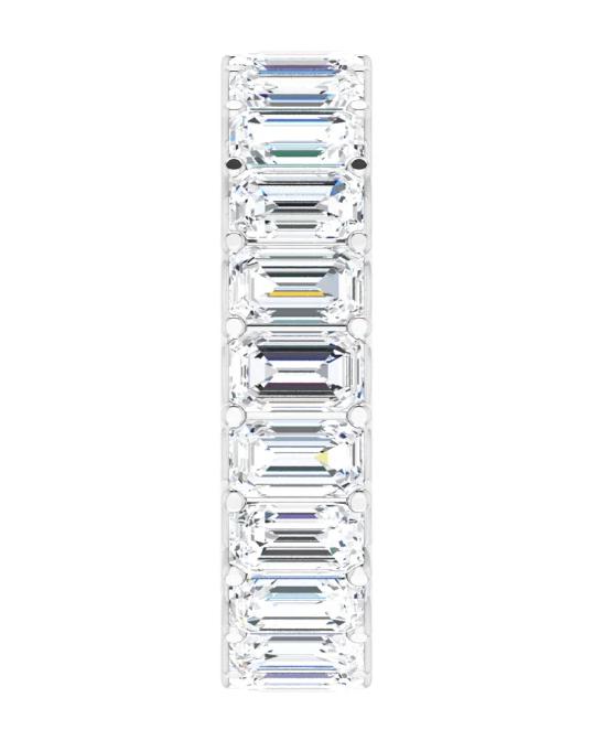 Full Eternity Wedding Band with 6.40 TCW Emerald Cut Moissanite
