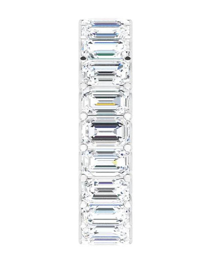 Full Eternity Wedding Band with 6.40 TCW Emerald Cut Moissanite
