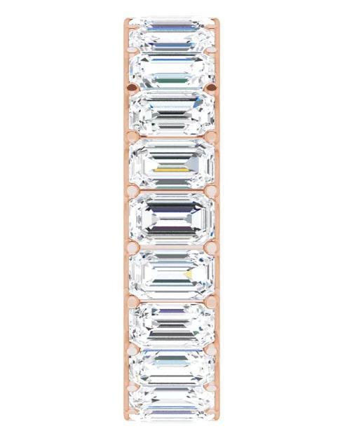 Full Eternity Wedding Band with 6.40 TCW Emerald Cut Moissanite
