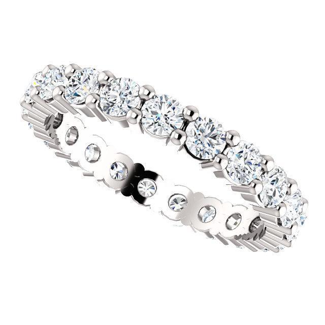 Full Eternity Wedding Band with 1.80 TCW Round Cut Moissanite