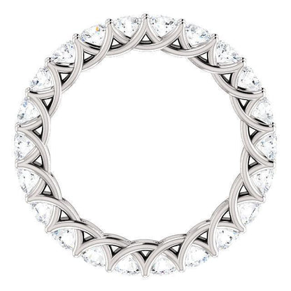 2.20 TCW Round Moissanite Full Eternity Wedding Band