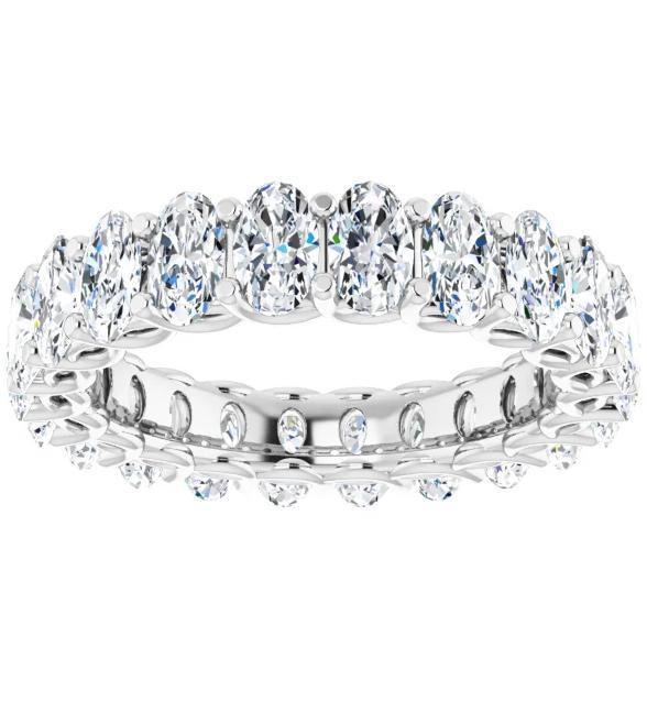 Full Eternity Wedding Band with 4.60 TCW Oval Cut Moissanite