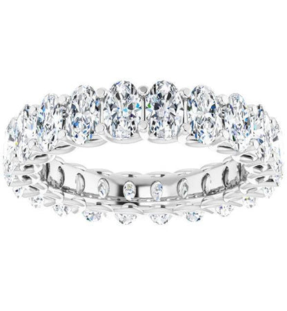 Full Eternity Wedding Band with 4.60 TCW Oval Cut Moissanite