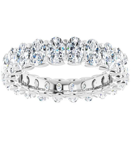 Full Eternity Wedding Band with 4.60 TCW Oval Cut Moissanite