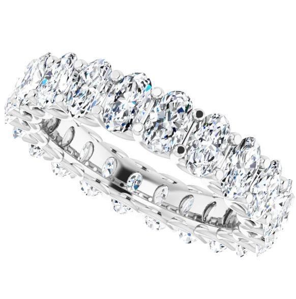 Full Eternity Wedding Band with 4.60 TCW Oval Cut Moissanite