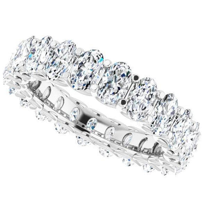 Full Eternity Wedding Band with 4.60 TCW Oval Cut Moissanite