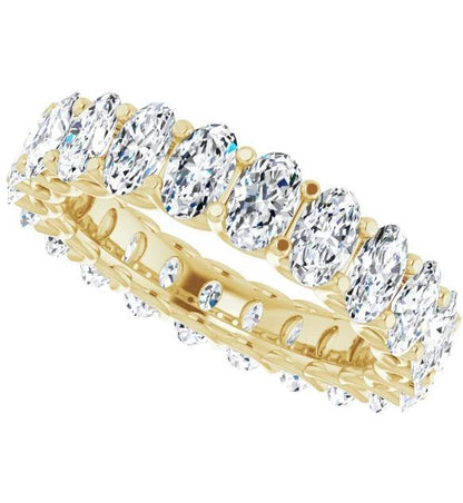 Full Eternity Wedding Band with 4.60 TCW Oval Cut Moissanite