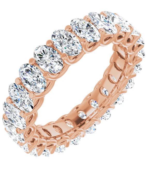 Full Eternity Wedding Band with 4.60 TCW Oval Cut Moissanite