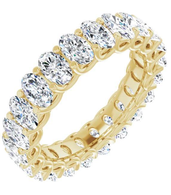 Full Eternity Wedding Band with 4.60 TCW Oval Cut Moissanite
