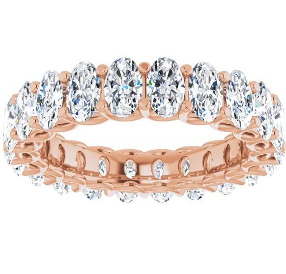 Full Eternity Wedding Band with 4.60 TCW Oval Cut Moissanite