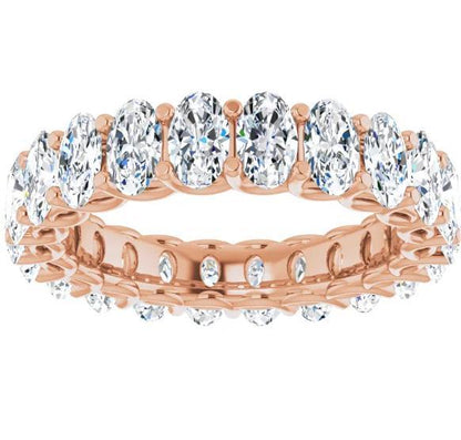 Full Eternity Wedding Band with 4.60 TCW Oval Cut Moissanite