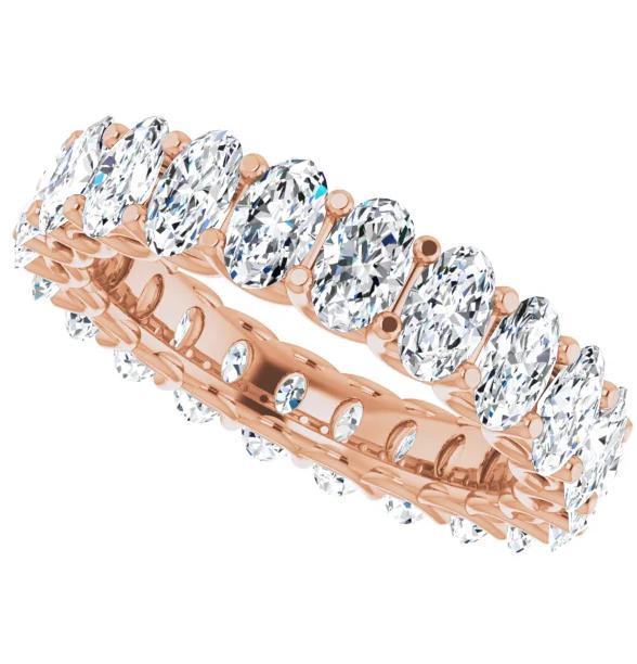 Full Eternity Wedding Band with 4.60 TCW Oval Cut Moissanite