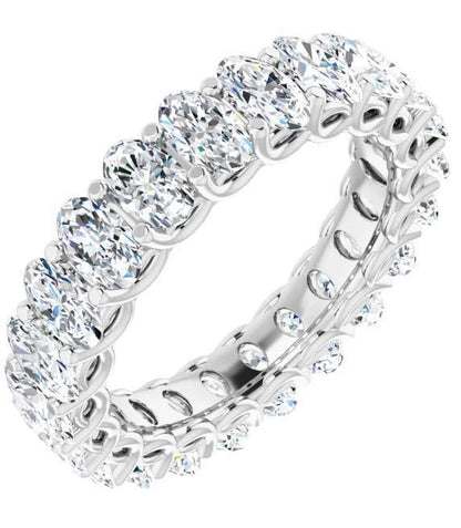 Full Eternity Wedding Band with 4.60 TCW Oval Cut Moissanite