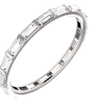 Bezel Full Eternity Wedding Band with 7.50 TCW Baguette Cut Moissanite