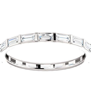 Bezel Full Eternity Wedding Band with 7.50 TCW Baguette Cut Moissanite