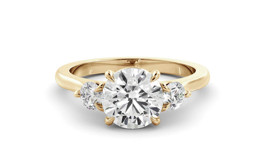 Three Stone Ring with 1.20 CT Round Moissanite