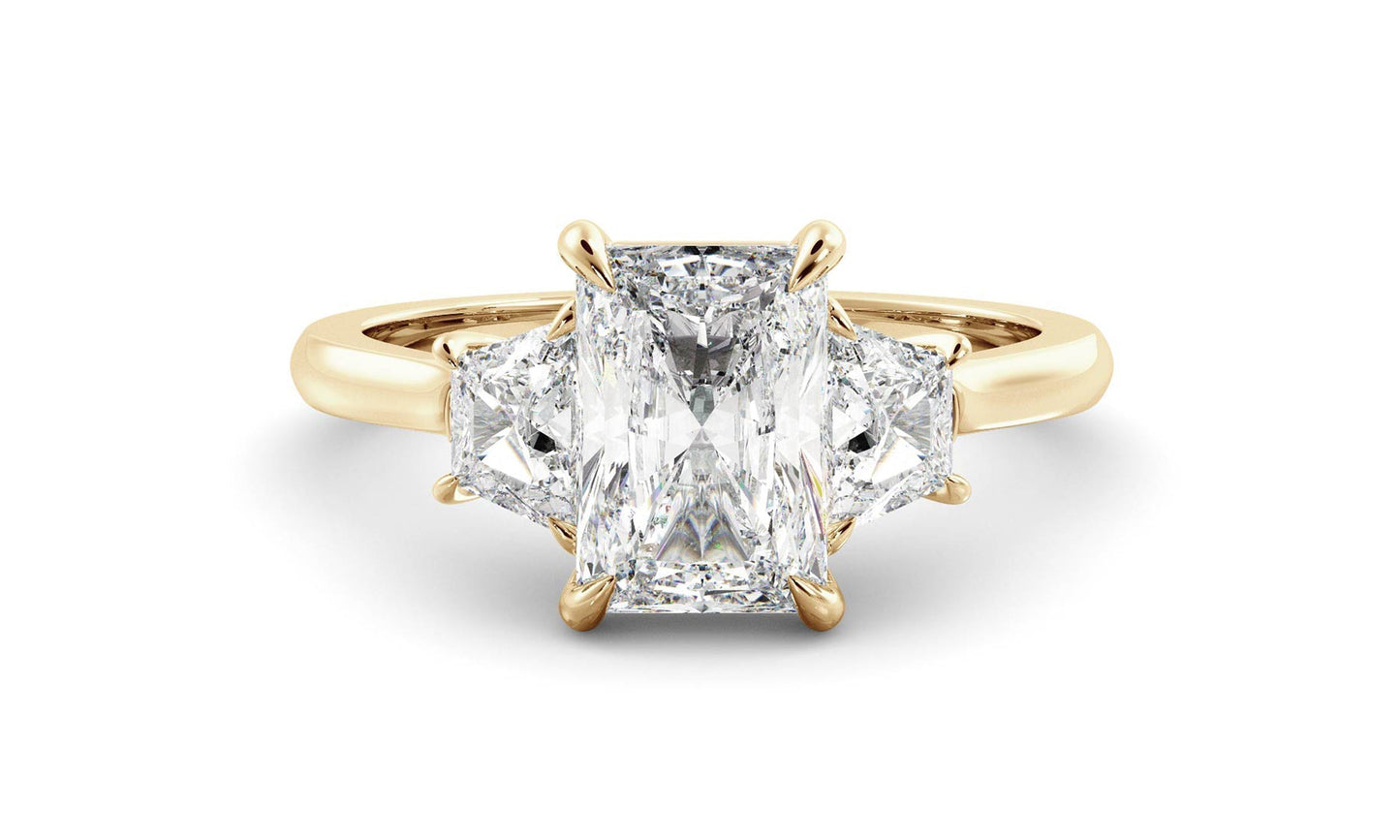 Three Stone Ring with 1.0 CT Radinat Moissanite