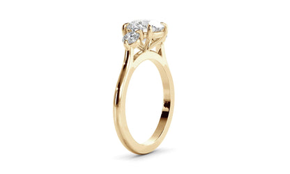 Three Stone Ring with 1.20 CT Round Moissanite