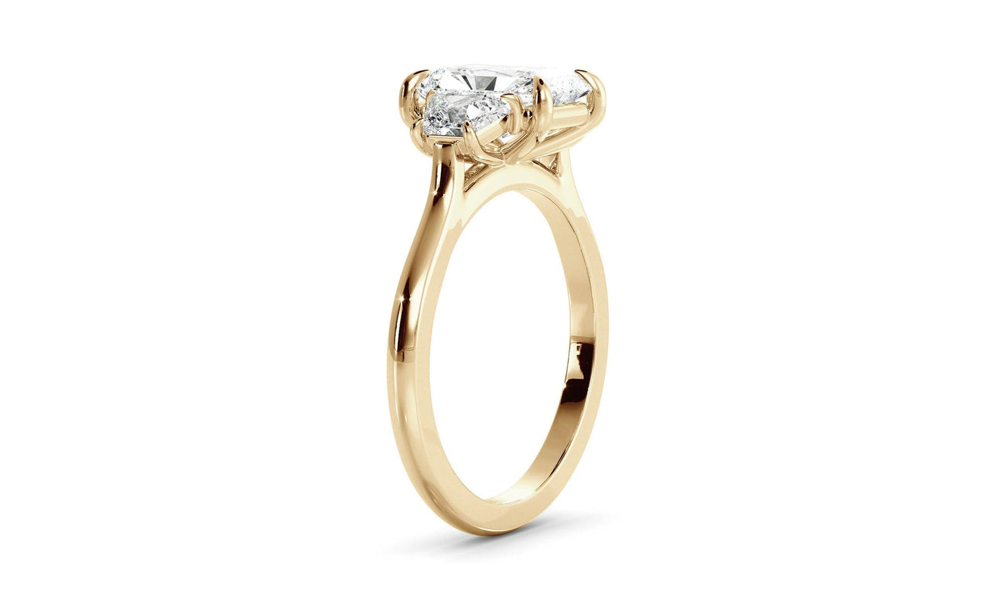 Three Stone Ring with 1.0 CT Radinat Moissanite