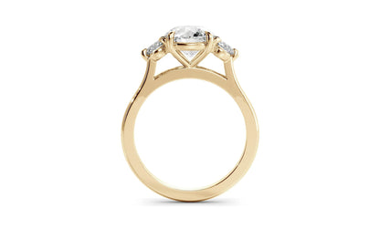 Three Stone Ring with 1.20 CT Round Moissanite