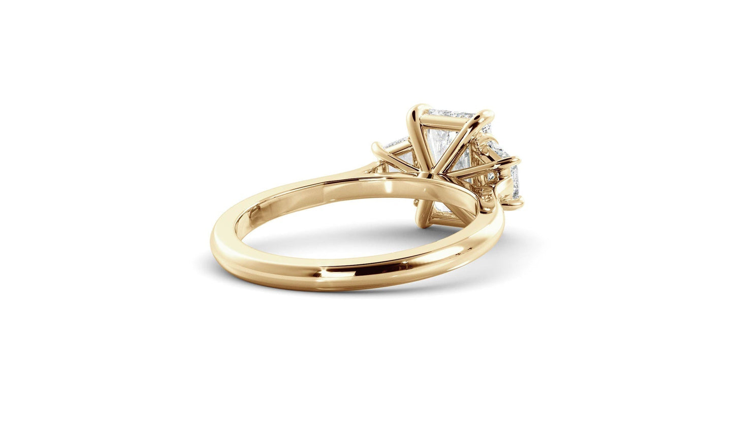 Three Stone Ring with 1.0 CT Radinat Moissanite