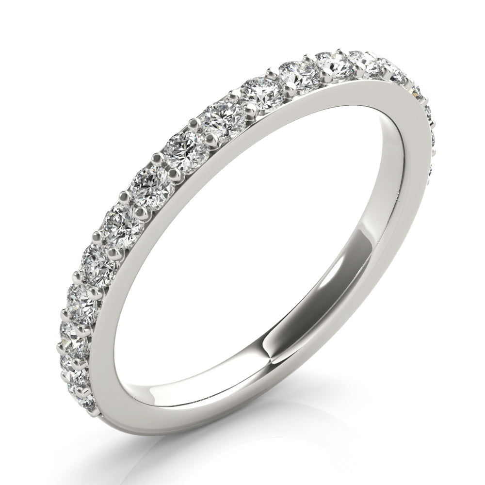 Half Eternity Wedding Band with 0.40 TCW Round Cut Moissanite