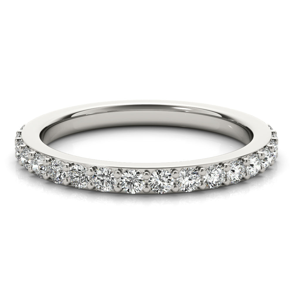 Half Eternity Wedding Band with 0.40 TCW Round Cut Moissanite