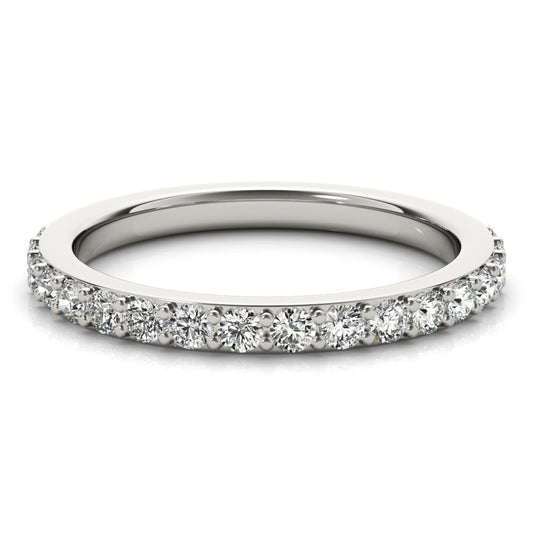 Half Eternity Wedding Band with 0.40 TCW Round Cut Moissanite