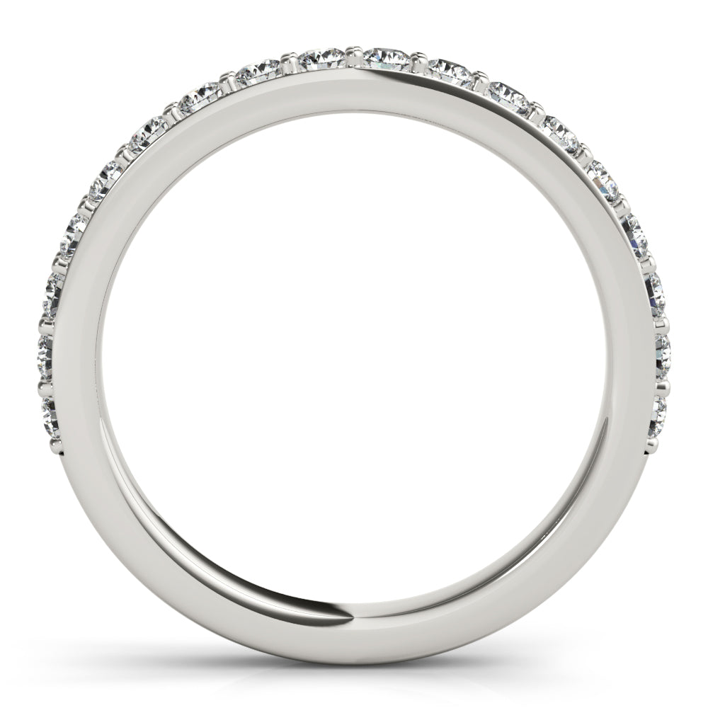 Half Eternity Wedding Band with 0.40 TCW Round Cut Moissanite