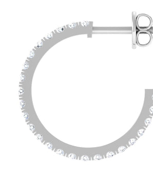 Hoop Stud Earrings with 1.26 TCW Round Cut Moissanite