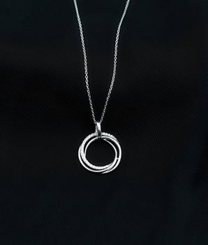 Criss Cross Open Necklace with 0.22 TCW Round Cut Moissanite