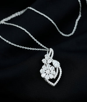 Infinity Necklace with 1.39 TCW Pear & Round Cut Moissanite