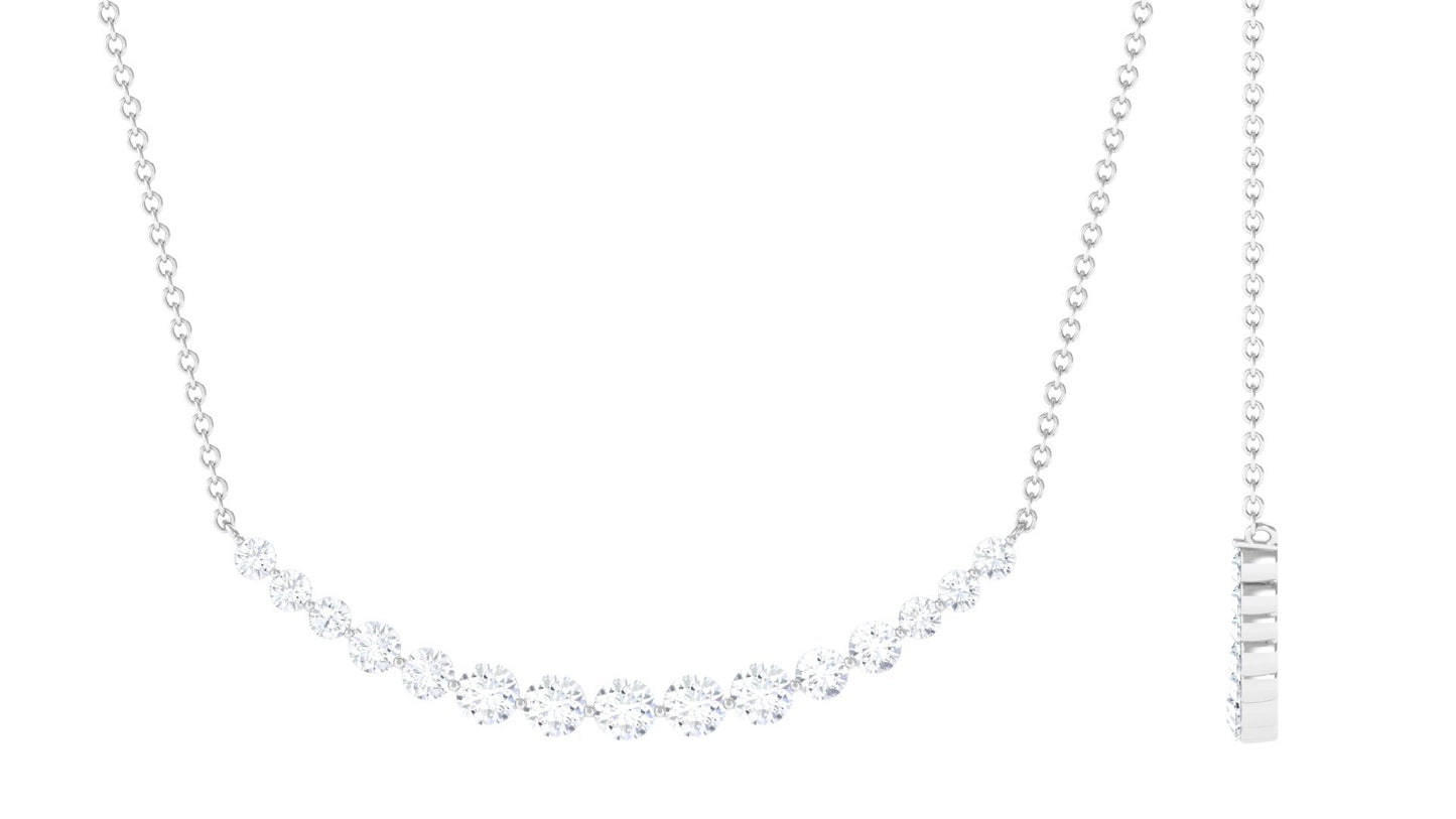 Layering Necklace with 1.30 TCW Round Cut Moissanite