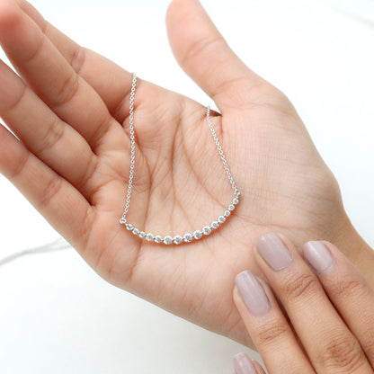 Layering Necklace with 1.30 TCW Round Cut Moissanite
