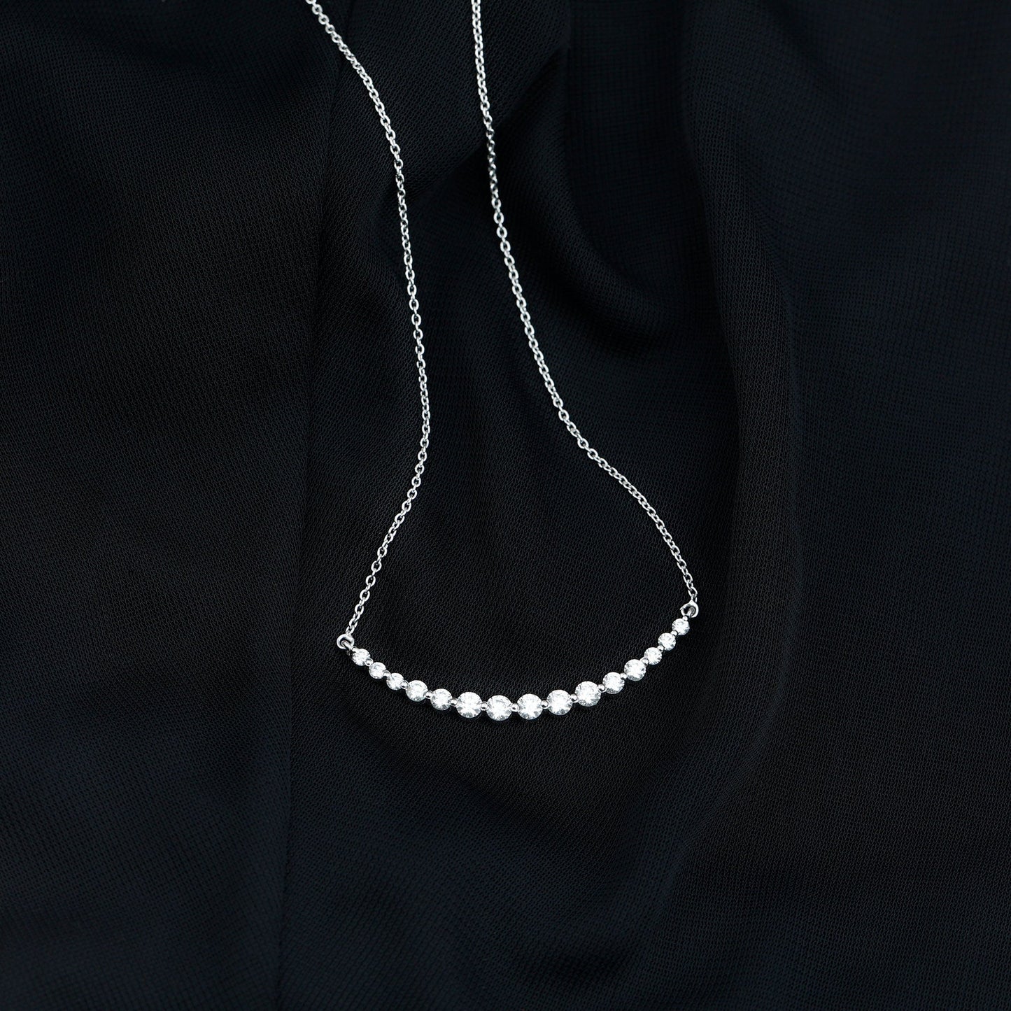 Layering Necklace with 1.30 TCW Round Cut Moissanite