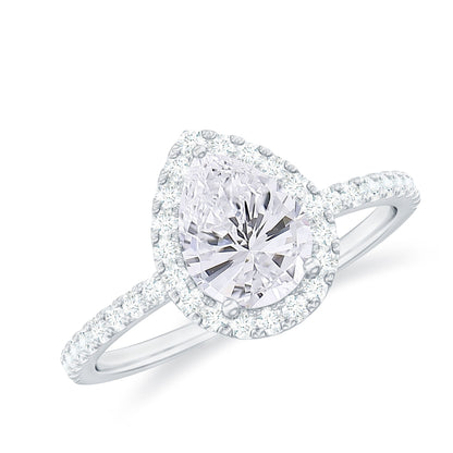 Halo with 1.0 CT Pear Cut Moissanite