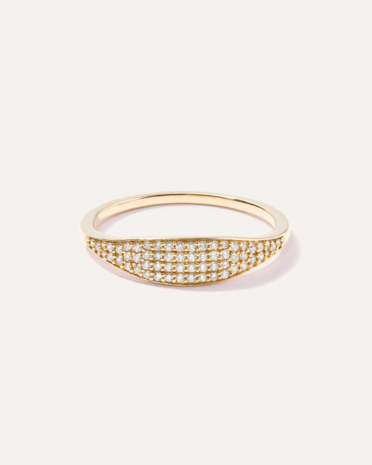 0.17 TCW Round Cut Signet Style Moissanite Wedding Band