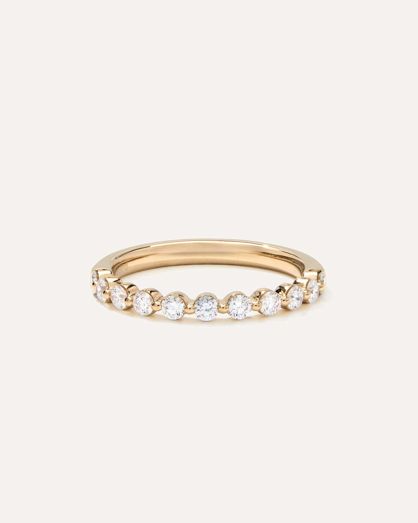 0.48 TCW Round Cut Half Eternity Moissanite Wedding Band