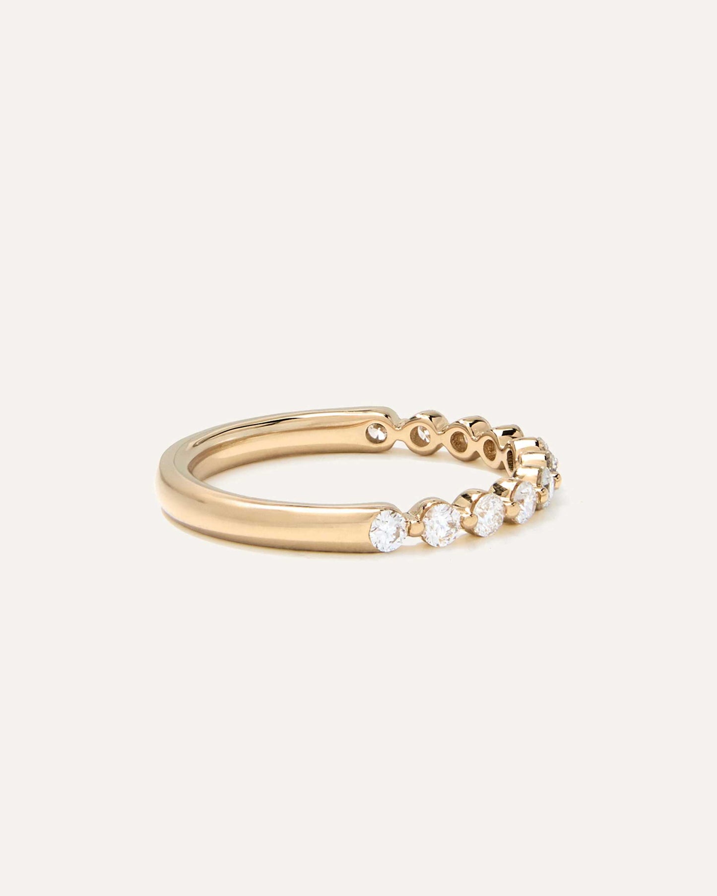 0.48 TCW Round Cut Half Eternity Moissanite Wedding Band
