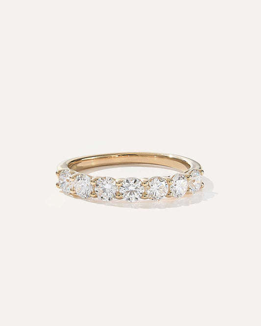 2.1 TCW Round Cut Half Eternity Moissanite Wedding Band