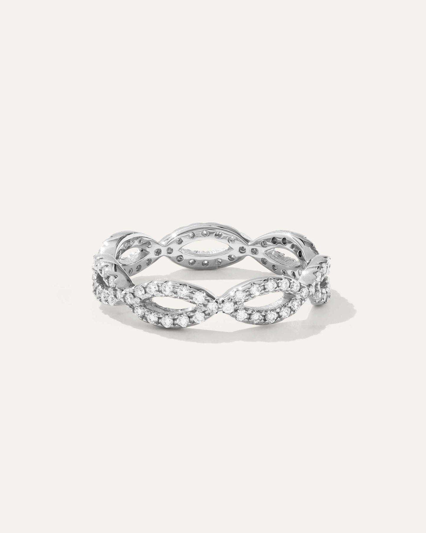 0.48 TCW Round Cut Infinity Moissanite Stcakable Wedding Band